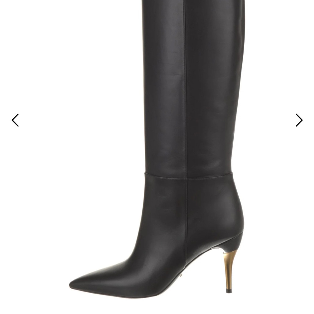 Gucci Black Leather Heeled Boots